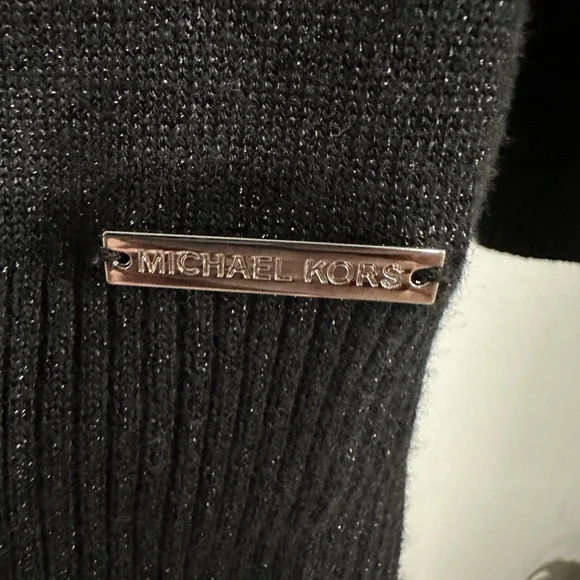 Michael Kors Black Cowl Neck Sweater with Fringe - Picture 3 of 4